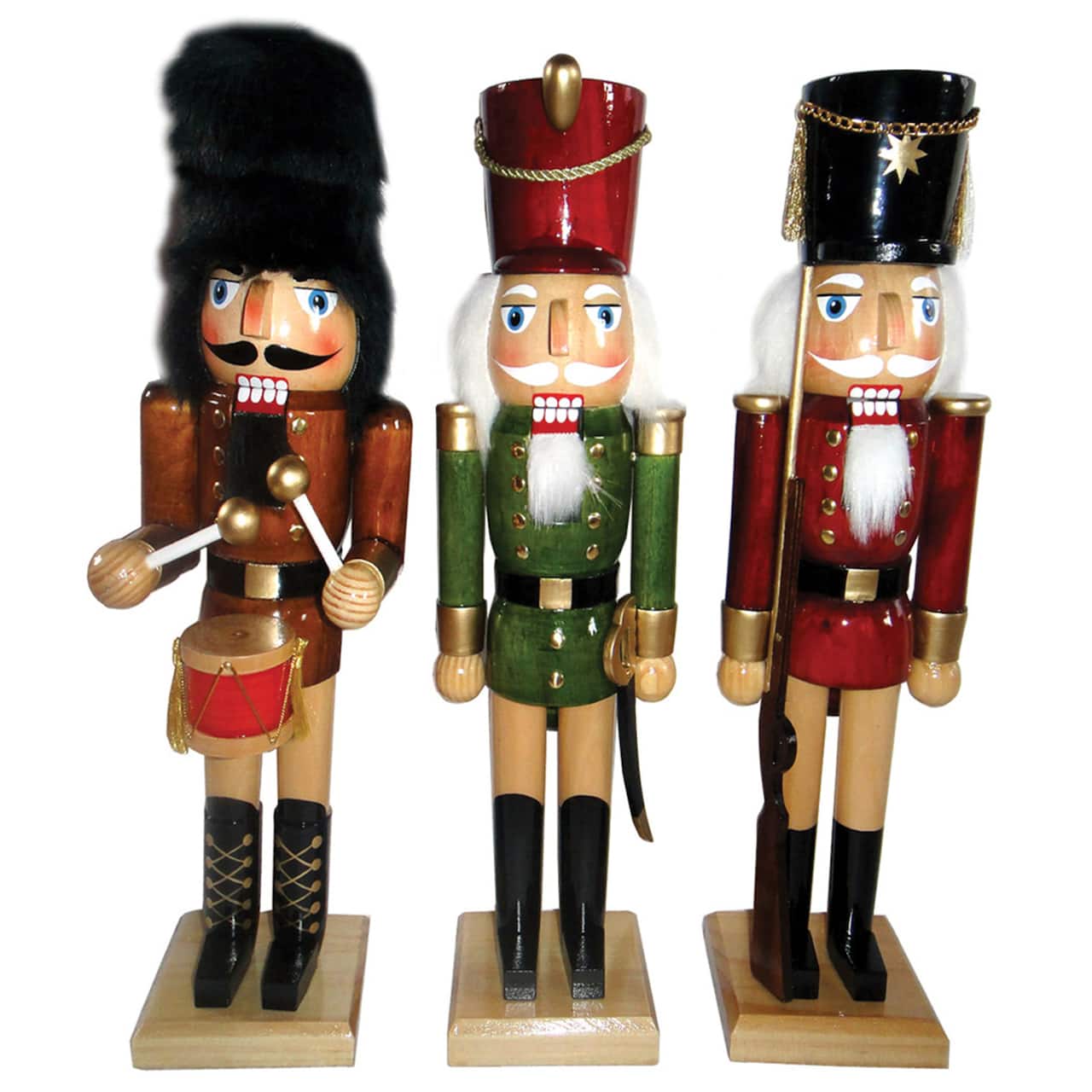 Santa's Workshop 14" Natural Wood Nutcracker Set, 3ct.